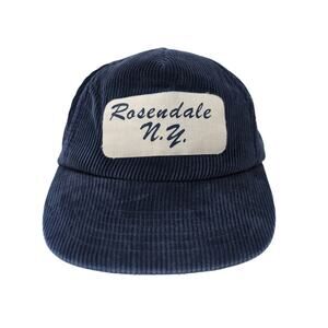 Vintage Designer Award Rosendale NY Corduroy Baseball Cap Hat Blue Streetwear